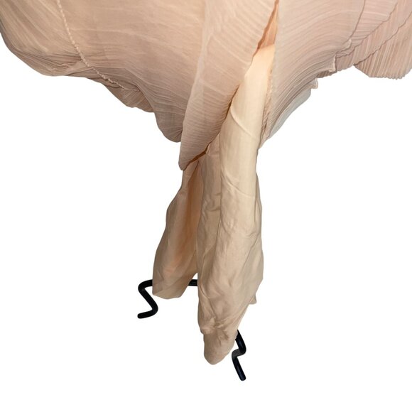 Miss Elliette Vintage Womens Dress Size Small Peach Pleated Chiffon Maxi - Picture 7 of 11